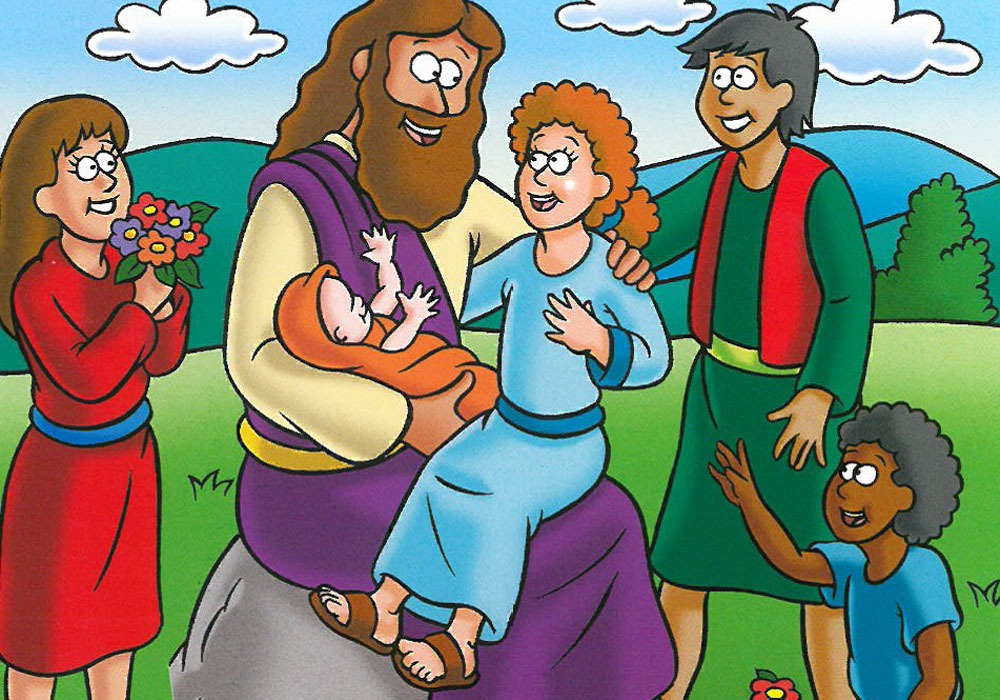 Tegning av Jesus og barna